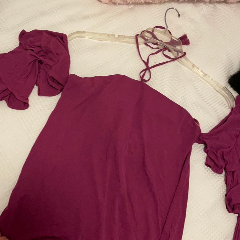 Off the shoulder halter top